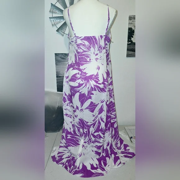 Purple Hawaiian Style Dress Large - Picture 8 of 14